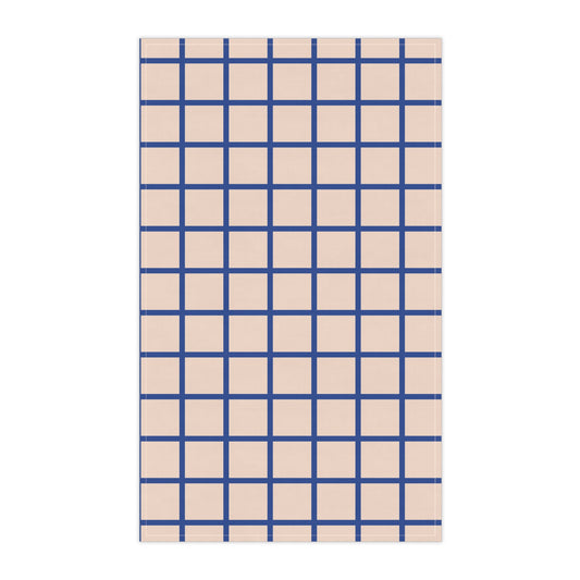 Beige & Blue Grid Cloth