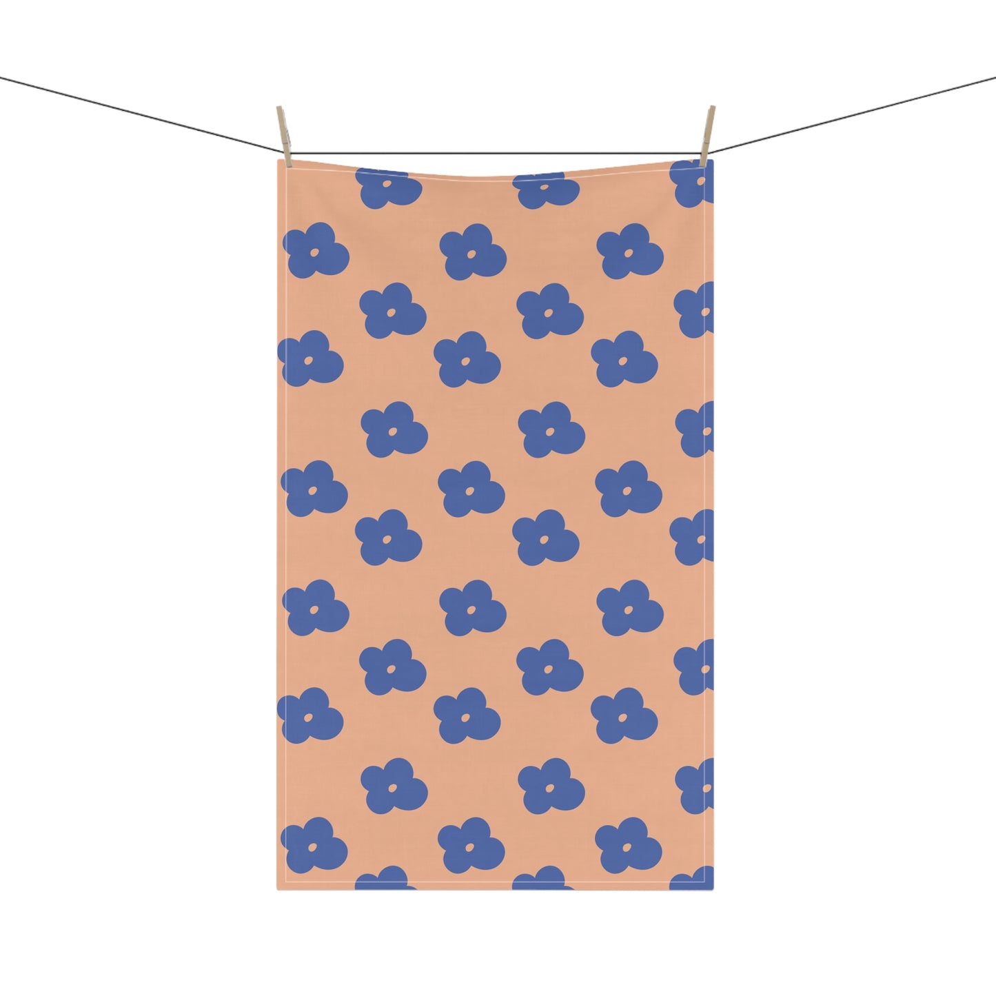 Orange & Blue Flowers Cloth