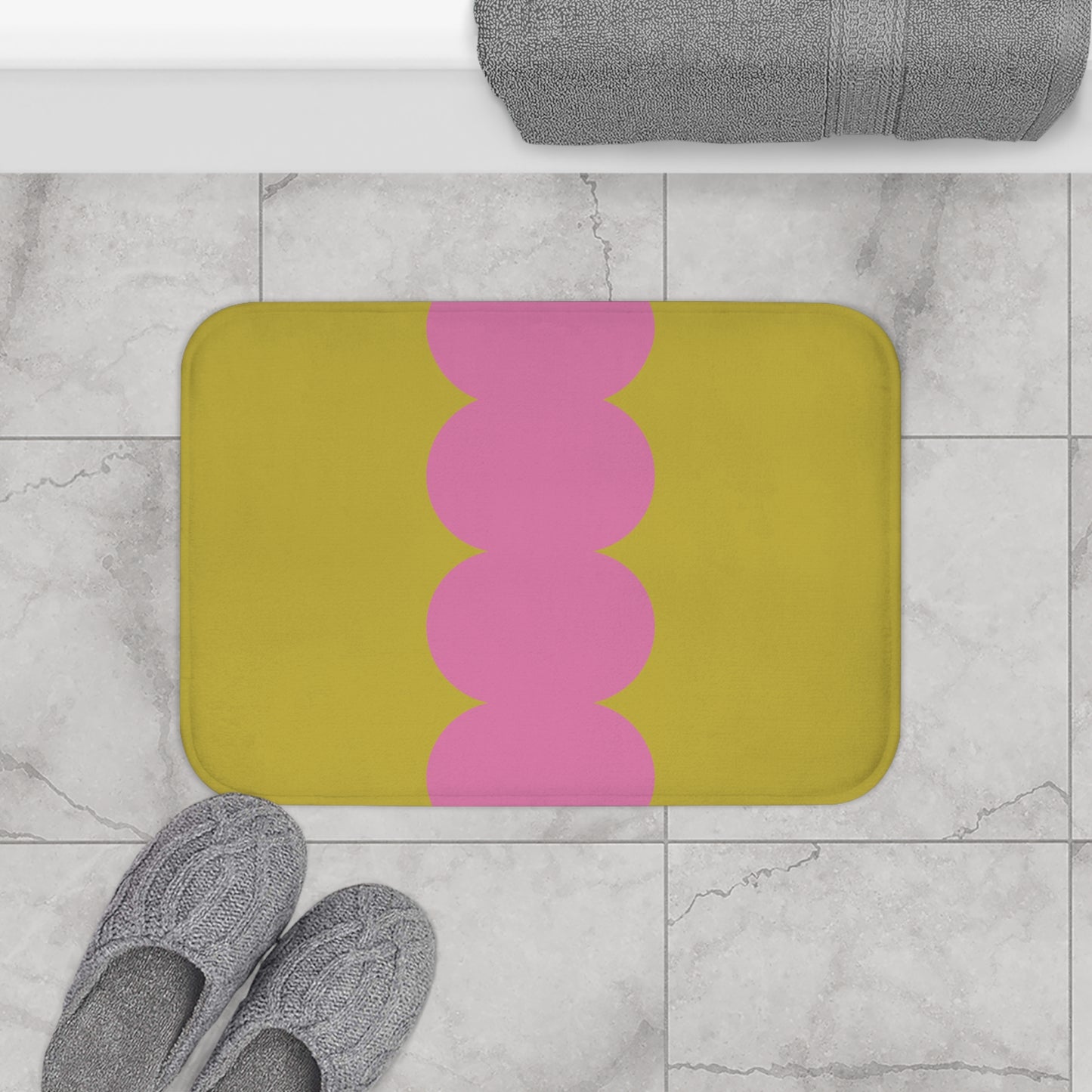 Green & Pink Bath Mat