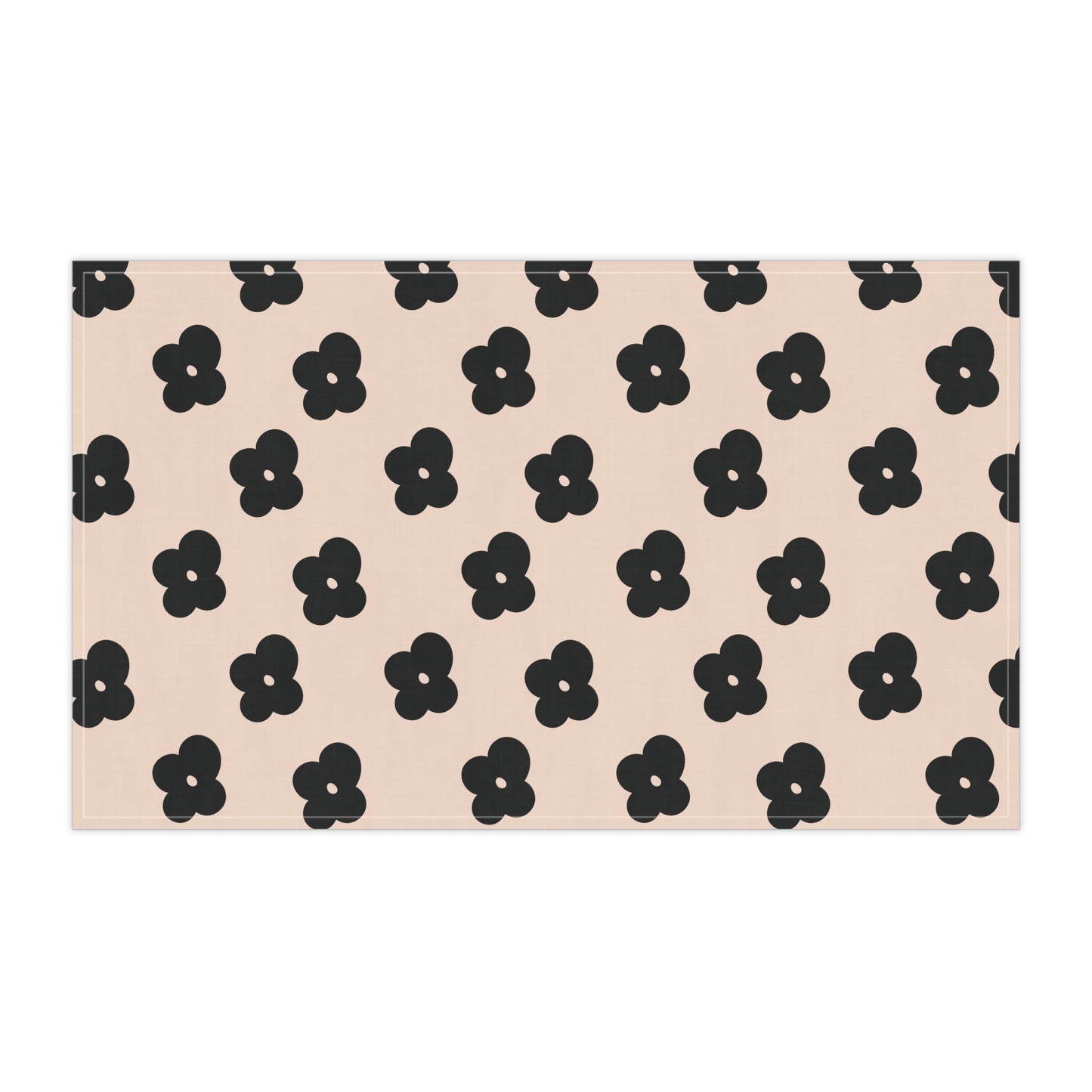 Black & Beige Flowers Cloth