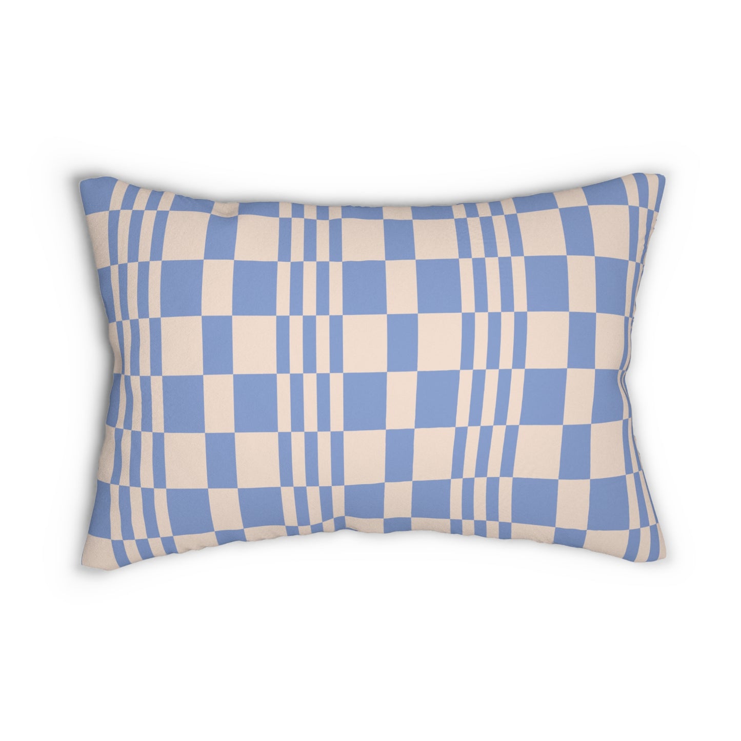 Blue & Beige Patterned Lumbar Pillow