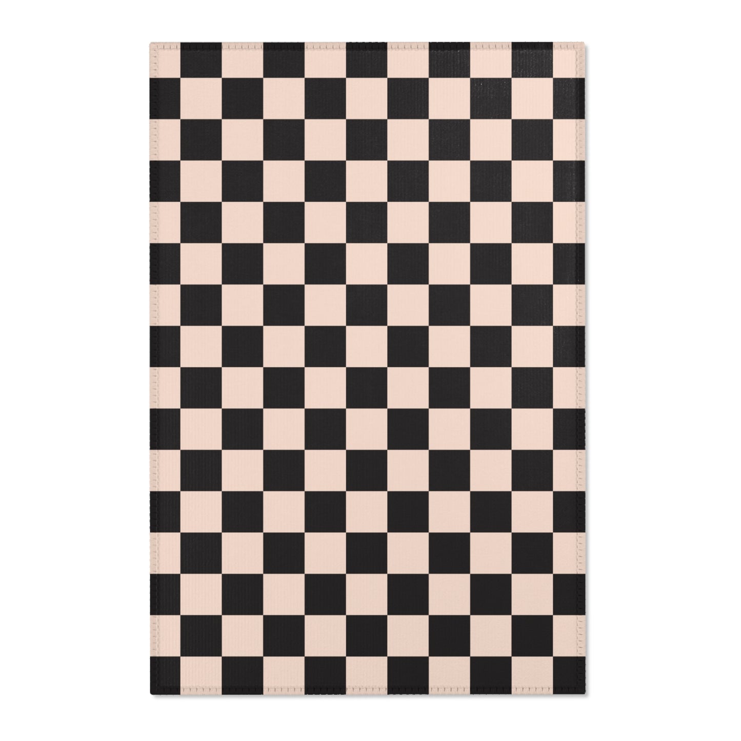 Black & Beige Checkered Rug