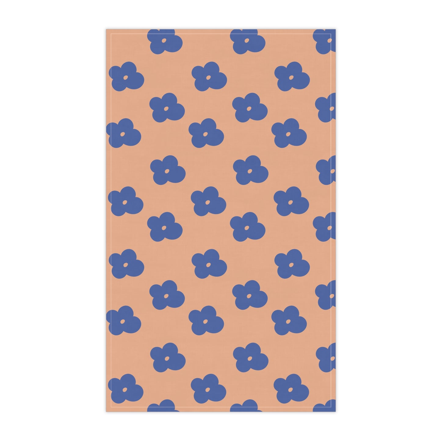 Orange & Blue Flowers Cloth