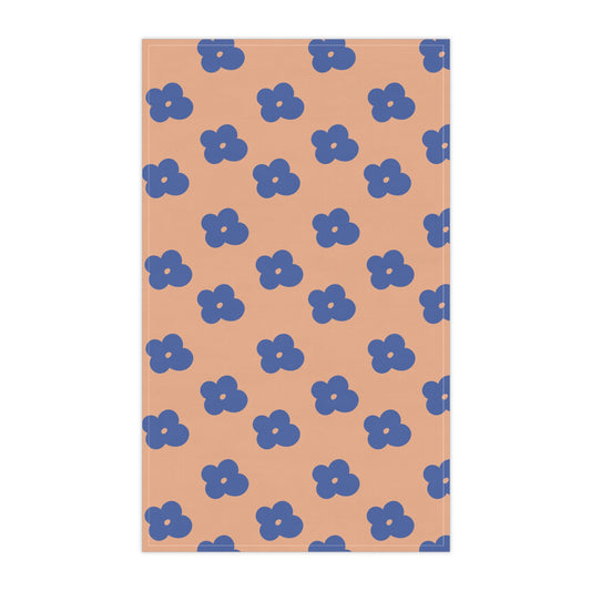 Orange & Blue Flowers Cloth