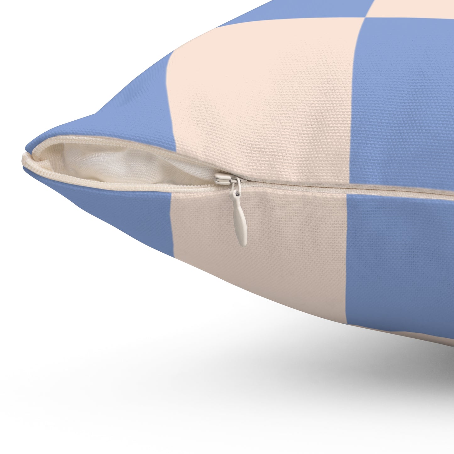 Blue & Beige Checkered Square Pillow